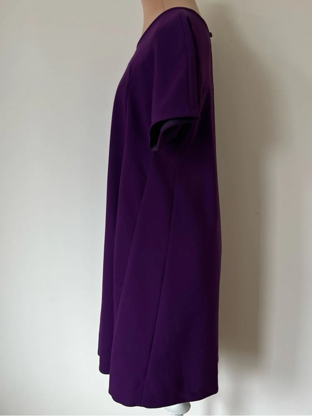 Kate Spade Bosley Flowy Short-Sleeve Round Neck A-Line Pockets Purple Dress Sz 6